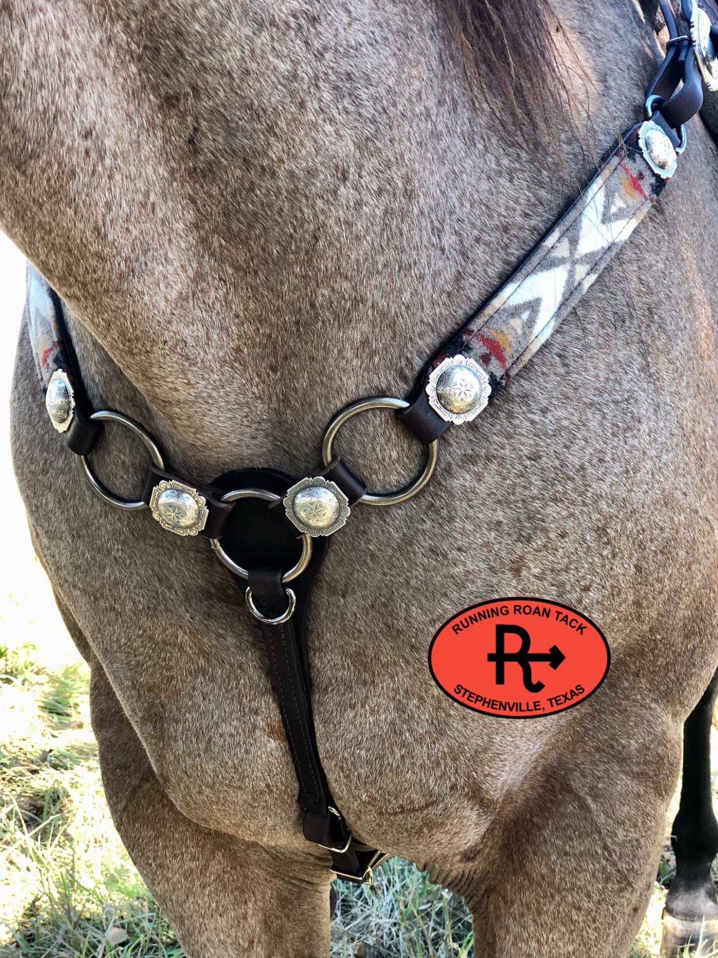 Pacific Crest Wool Ring Breastcollar with Antique Silver Hardware 09012025-02