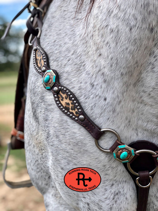 Ring Breast Collar with Inlaid Leopard and German Silver  Conchos Breastcollar10062025-05