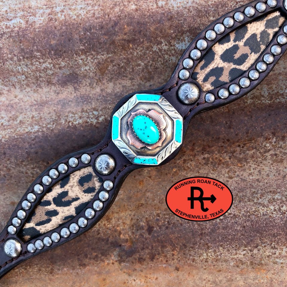 Ring Breast Collar with Inlaid Leopard and German Silver  Conchos Breastcollar10062025-05