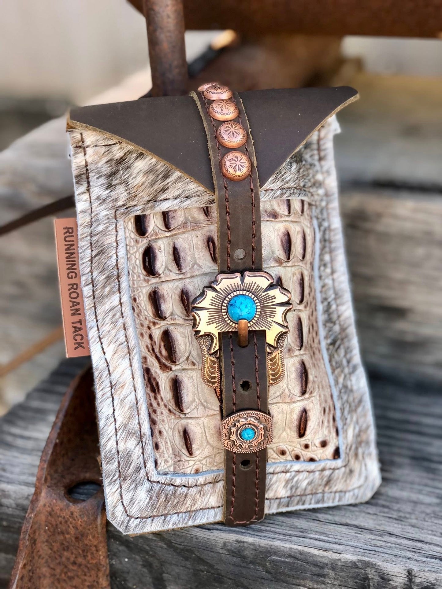 Sand Croc Mini Saddle Bag with Flower Buckle for Phone, Keys, Roping Powder, etc Minibag11032025-18