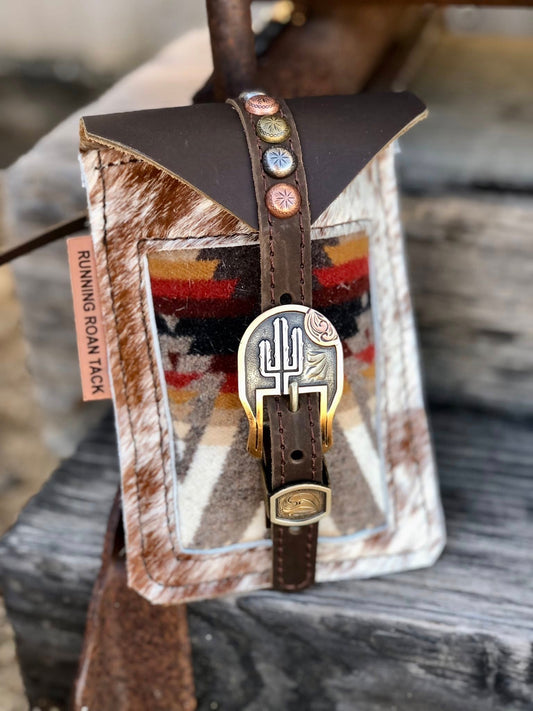 Pacific Crest Wool Mini Saddle Bag with German Silver Buckle for Phone, Keys, Roping Powder, etc Minibag11032025-05