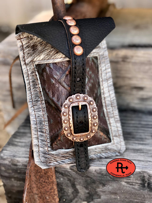 Midnight Aztec Mini Saddle Bag with Cart Buckle for Phone, Keys, Roping Powder, etc Minibag11032025-13