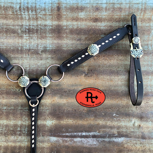 Ring Breast Collar with White Buckstitch and German Silver Conchos Breastcollar12012025-02
