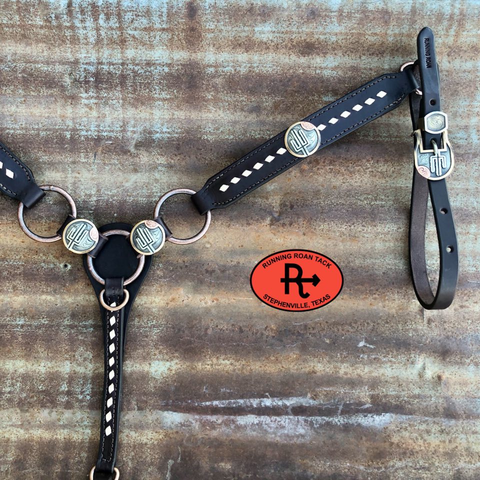 Ring Breast Collar with White Buckstitch and German Silver Cactus Conchos Breastcollar12012025-04
