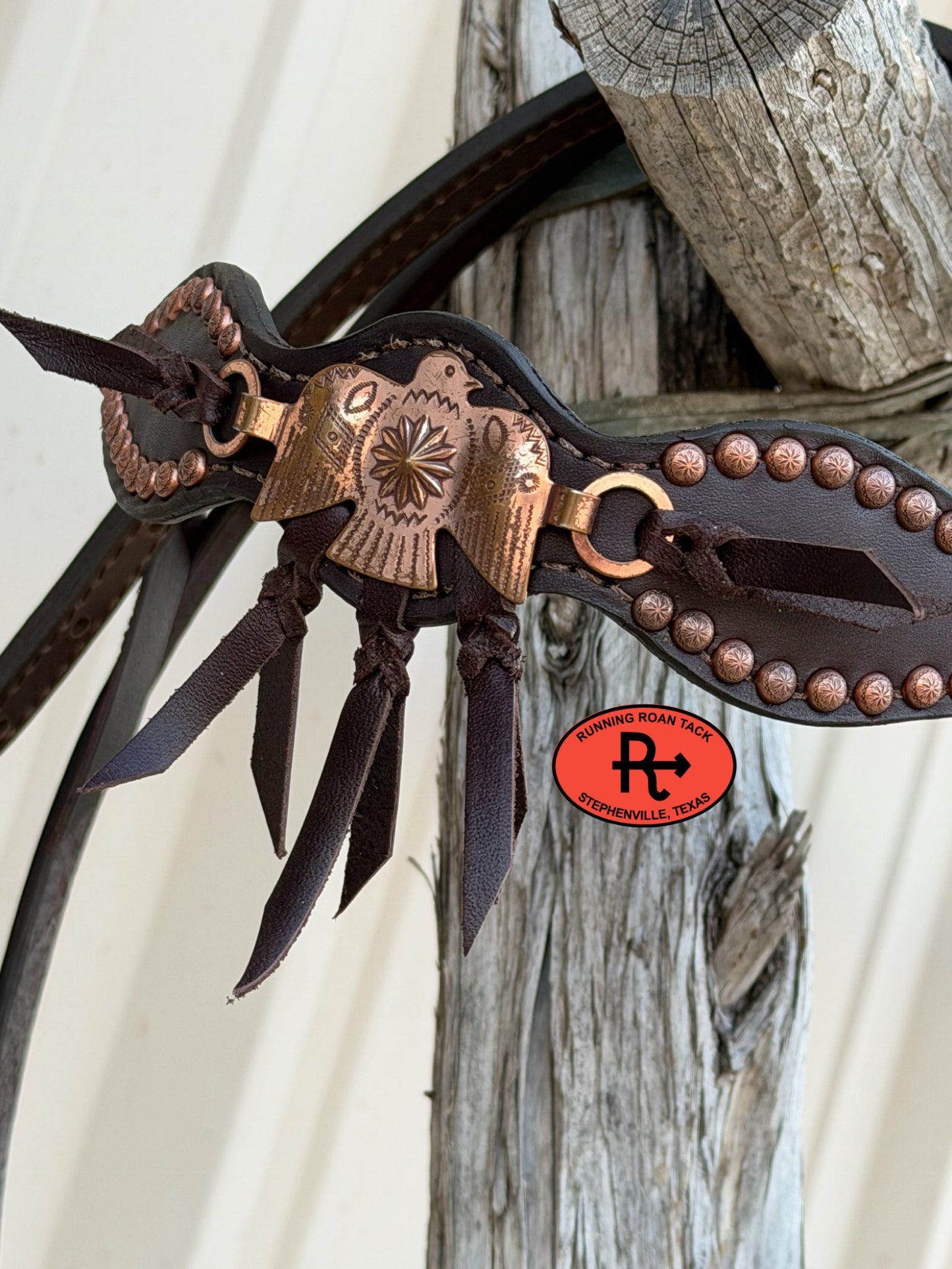 Tack Set with Tied Fringe and Vintage Thrifted Copper Thunderbirds *Buy one piece or both pieces* Set03022026-05