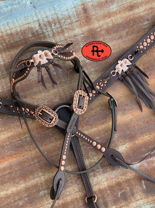 Tack Set with Tied Fringe and Vintage Thrifted Copper Thunderbirds *Buy one piece or both pieces* Set03022026-05