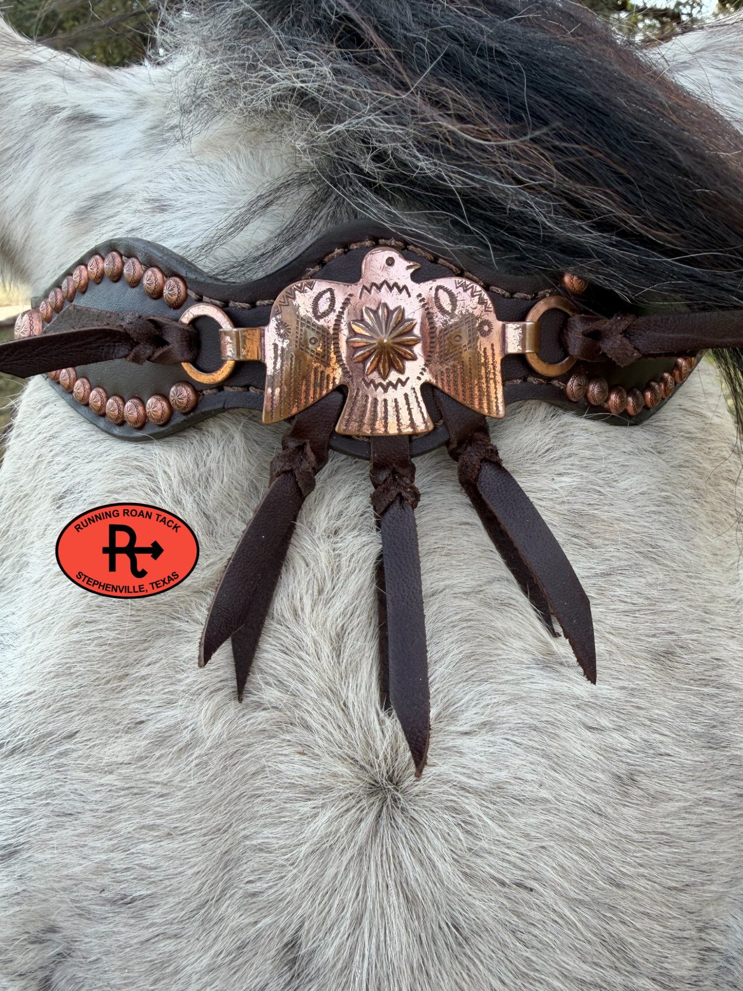 Tack Set with Tied Fringe and Vintage Thrifted Copper Thunderbirds *Buy one piece or both pieces* Set03022026-05