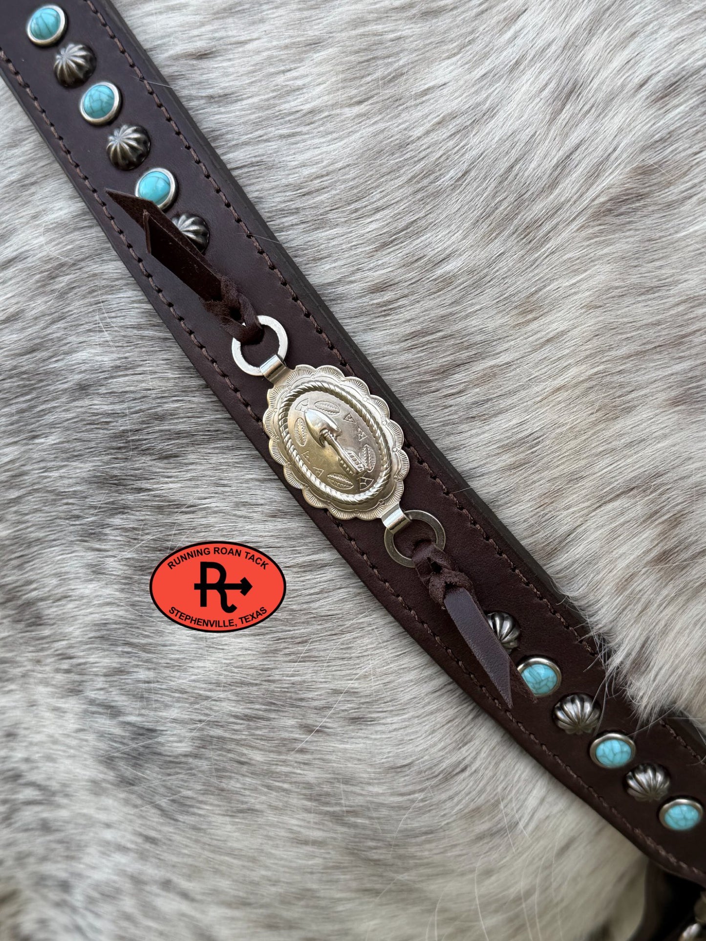 Tack Set with Faux Turquoise and Vintage Thrifted Nickel Arrow Medallions *Buy one piece or both pieces* Set03022026-03