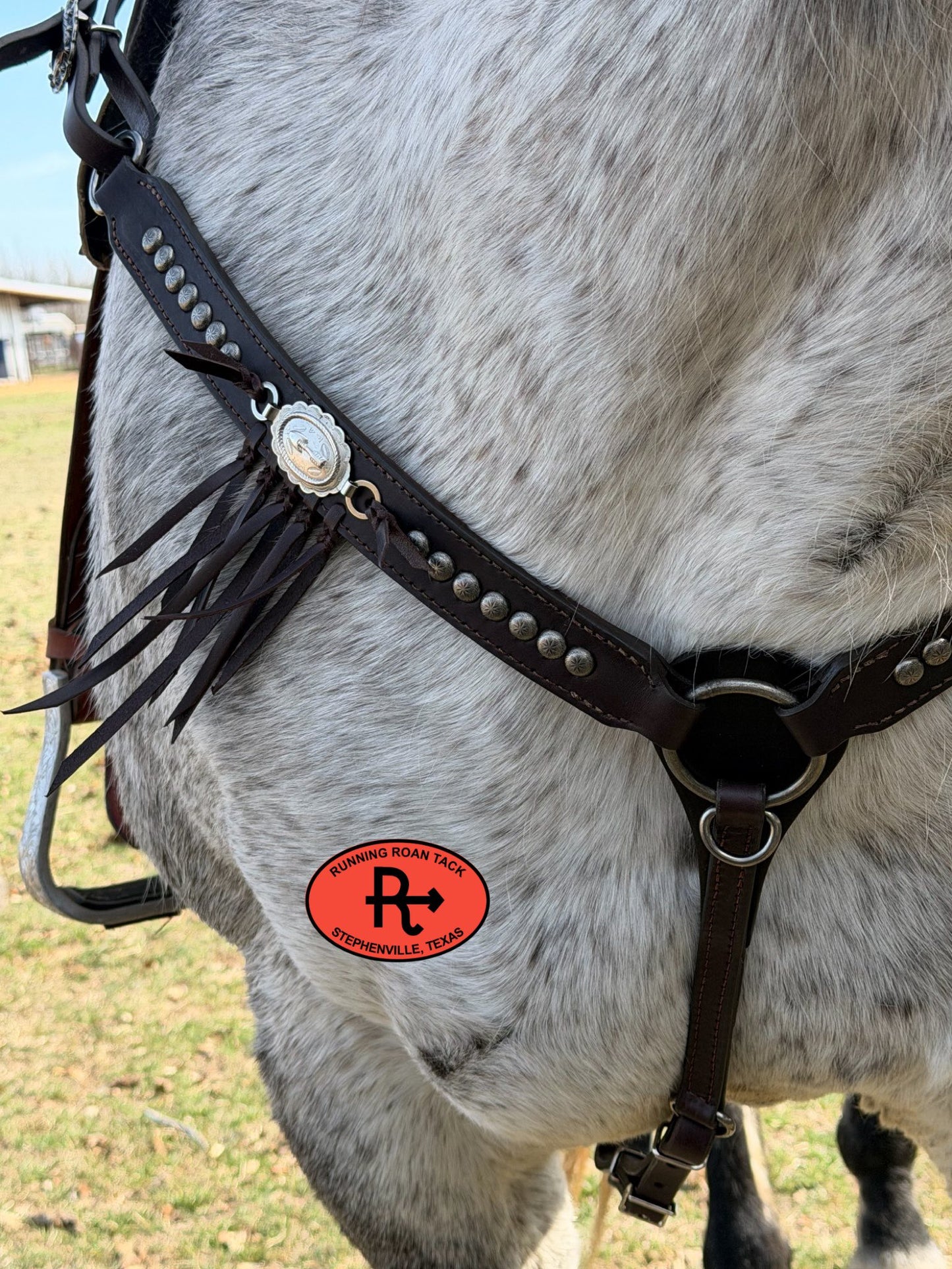 Dotted Tack Set with Tied Fringe and Vintage Thrifted Nickel Arrow Medallions *Buy one piece or both pieces* Set03022026-02