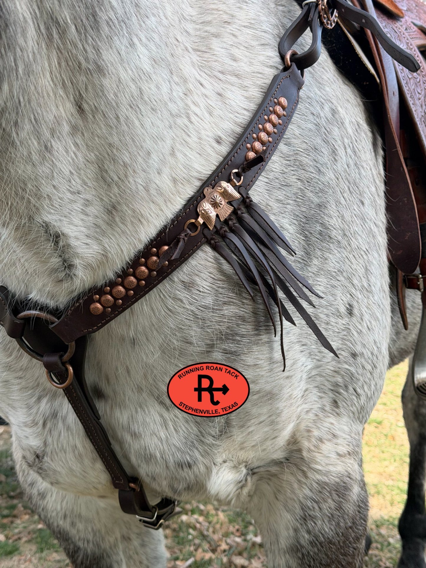 Tack Set with Tied Fringe and Vintage Thrifted Copper Thunderbirds *Buy one piece or both pieces* Set03022026-05