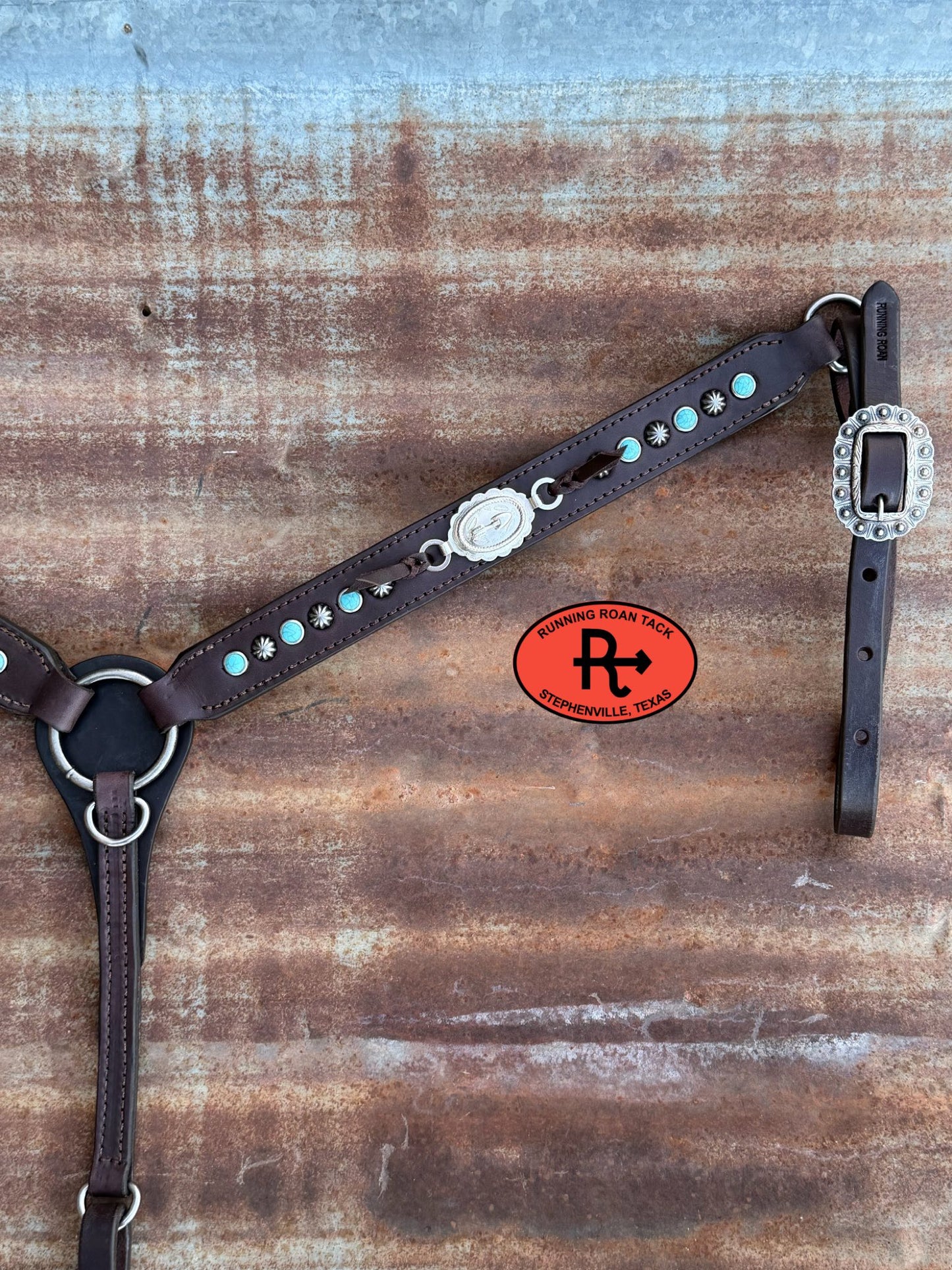 Tack Set with Faux Turquoise and Vintage Thrifted Nickel Arrow Medallions *Buy one piece or both pieces* Set03022026-03