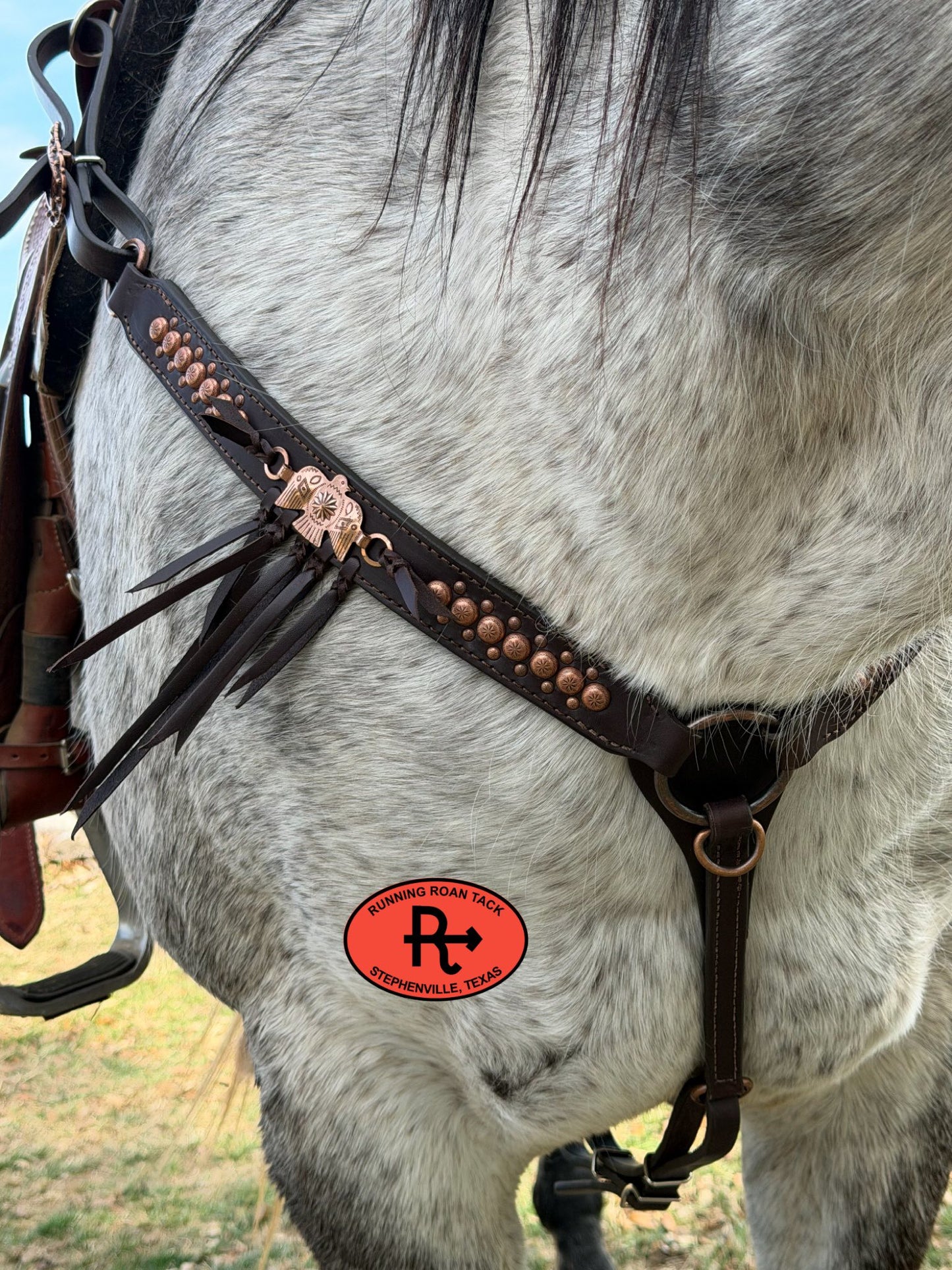 Tack Set with Tied Fringe and Vintage Thrifted Copper Thunderbirds *Buy one piece or both pieces* Set03022026-05