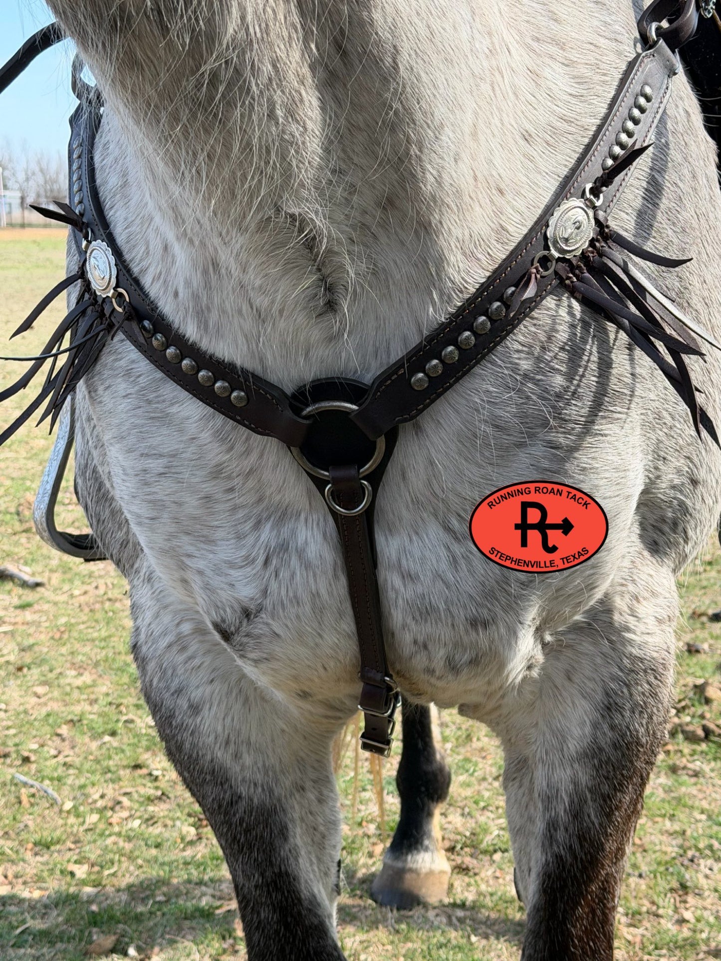Dotted Tack Set with Tied Fringe and Vintage Thrifted Nickel Arrow Medallions *Buy one piece or both pieces* Set03022026-02