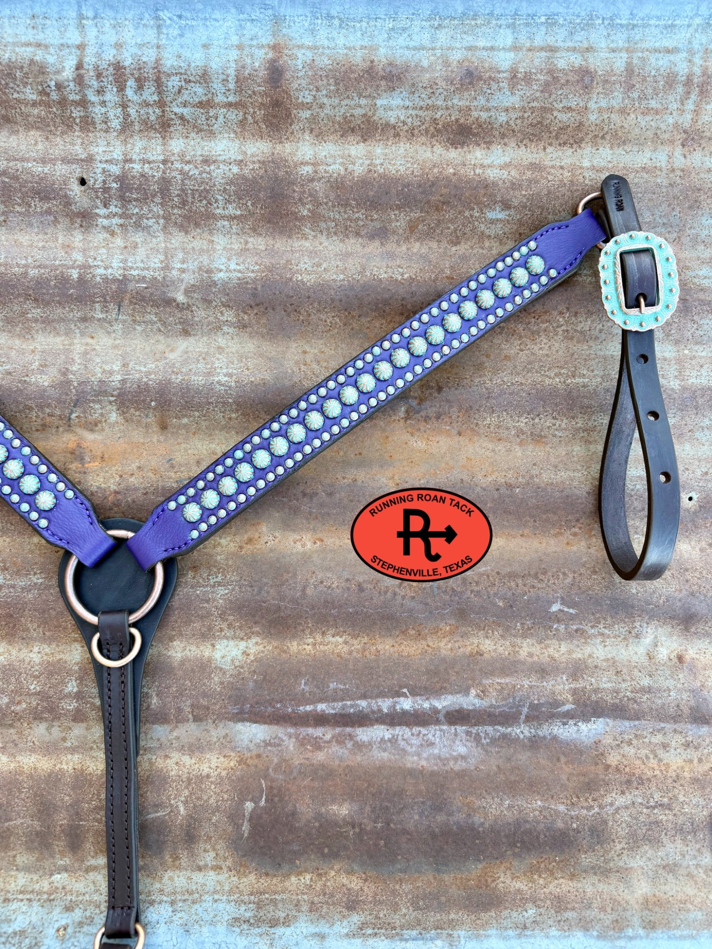 Purple Leather Studded Parachute Spot Tack Set *Buy one piece or both pieces* Set08032026-03
