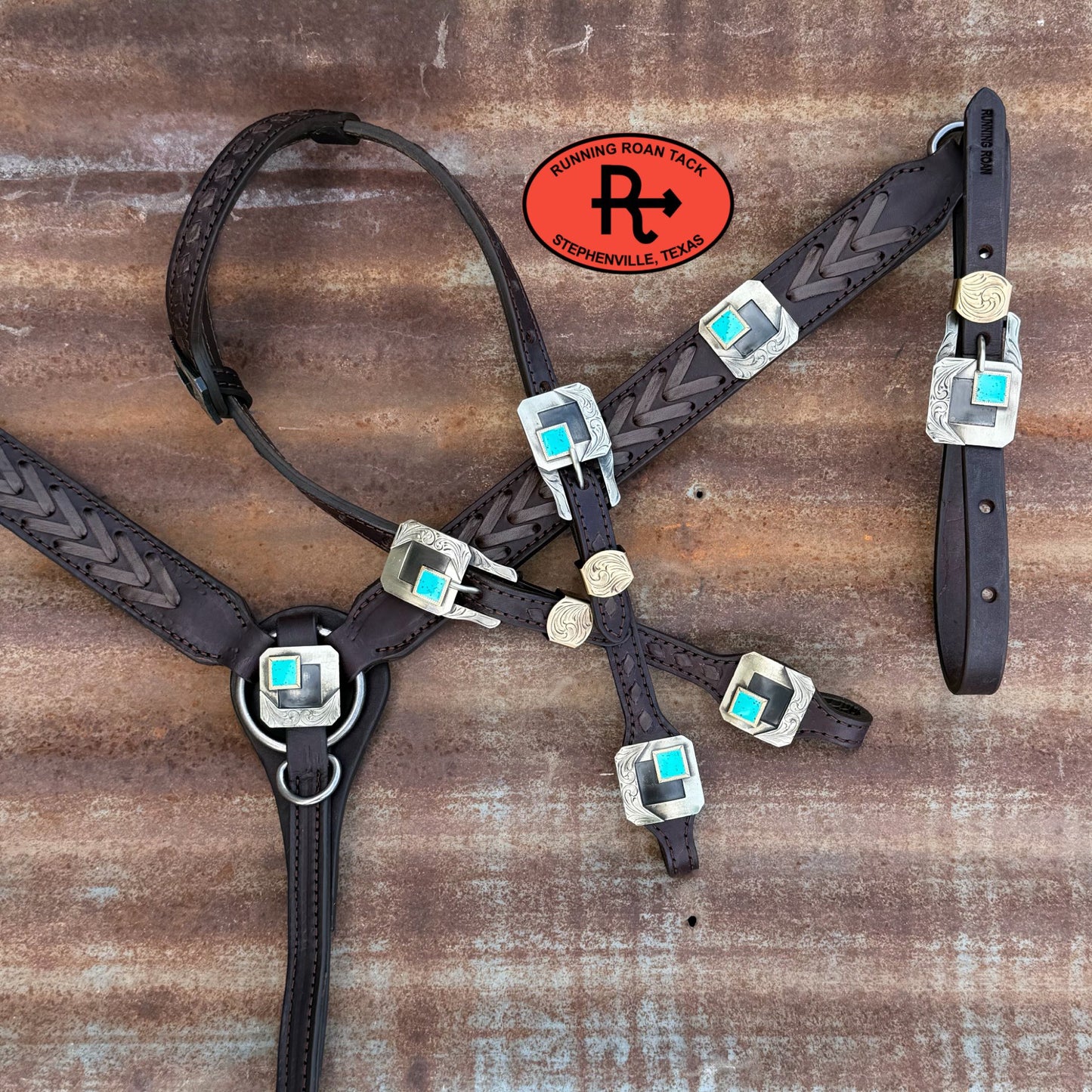 Chocolate Laced Tack Set with German Silver Hardware *Buy one piece or both pieces* Set05042026-02