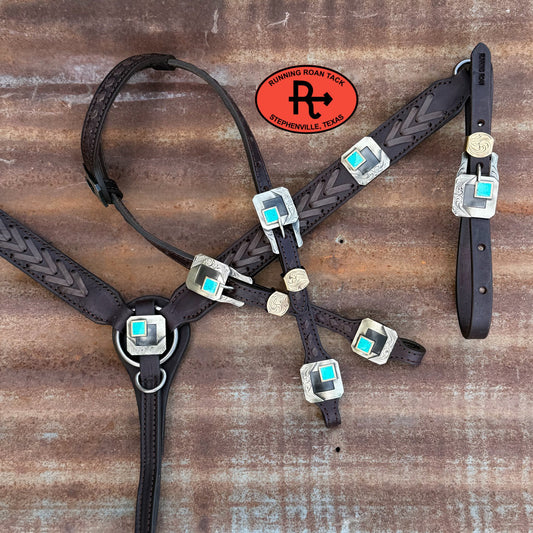 Chocolate Laced Tack Set with German Silver Hardware *Buy one piece or both pieces* Set05042026-02