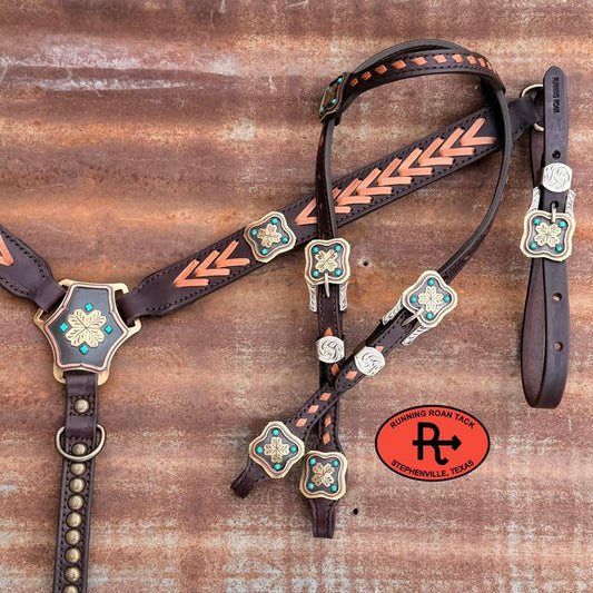 Tan Laced Tack Set with German Hardware *Buy one piece or both pieces* Set05042026-07
