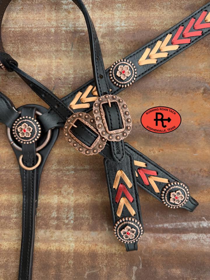 Metallic Copper and Metallic Scarlet Tack Set with German Hardware *Buy one piece or both pieces* Set05042026-06