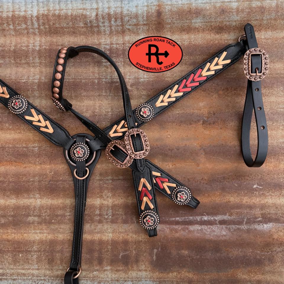 Metallic Copper and Metallic Scarlet Tack Set with German Hardware *Buy one piece or both pieces* Set05042026-06