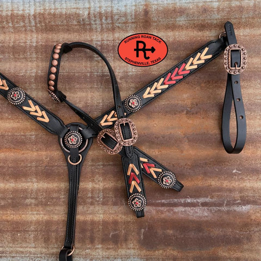 Metallic Copper and Metallic Scarlet Tack Set with German Hardware *Buy one piece or both pieces* Set05042026-06