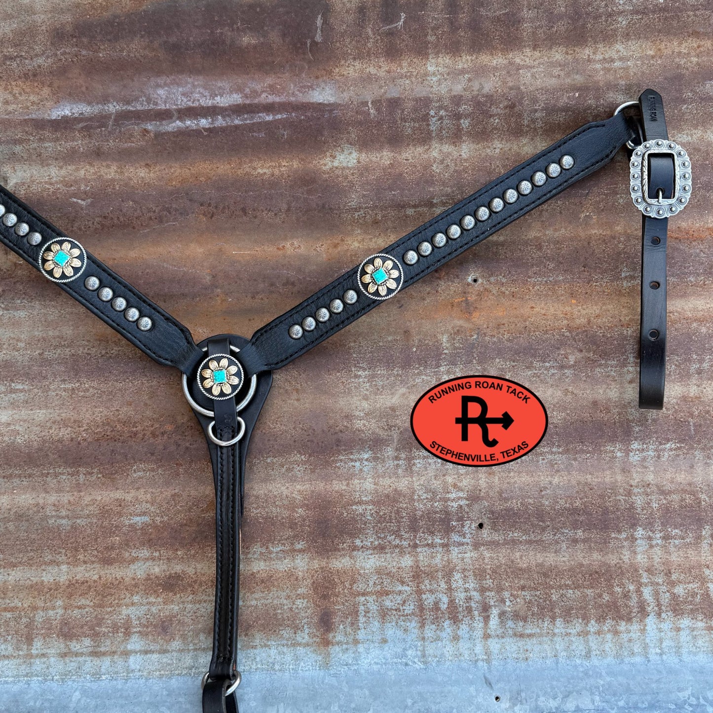 Black Leather Tack Set with German Silver Hardware *Buy one piece or both pieces* Set05042026-03