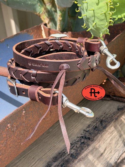 6' Long 3/4" Laced Barrel Racing Reins with Stainless Steel Hardware