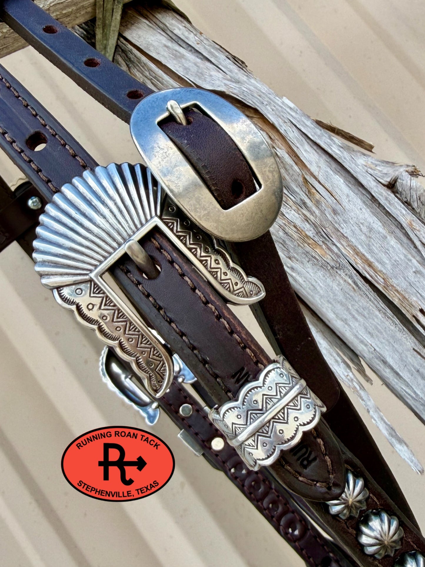 Chocolate Short Cheek Futurity Knot Headstall with Quick Change Pineapple Knots and Southwest Hardware 29”-37” Headstall09072026-11