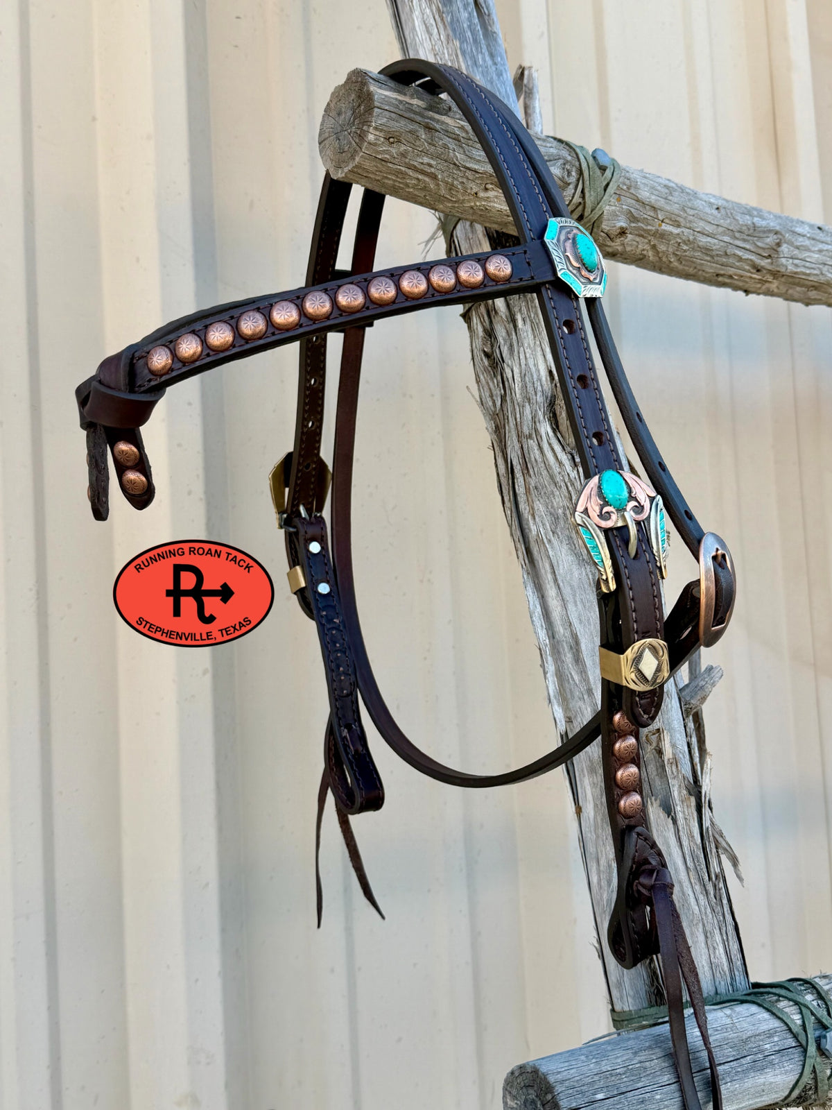 Chocolate Short Cheek Futurity Knot Headstall with Quick Change Pineapple Knots and German Silver Hardware 29”-37” Headstall10052026-14