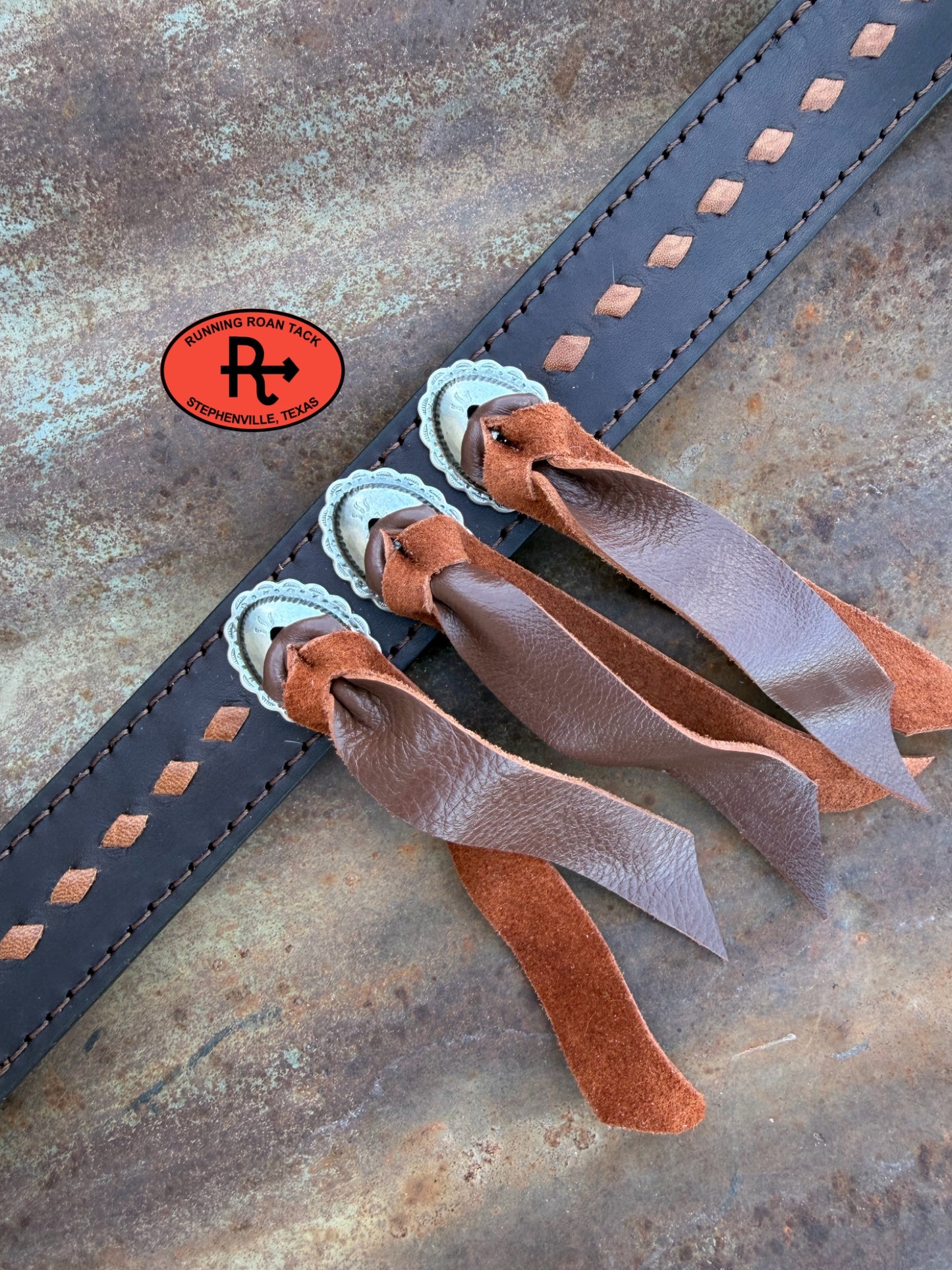 Chocolate Leather Breast Collar with Whiskey Buckstitch and Whiskey Ties breastcollar09072026-02