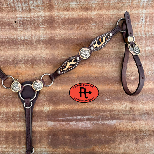 Ring Breast Collar with Inlaid Leopard Hair On Cowhide and Cactus Conchos Breastcollar07062026-05
