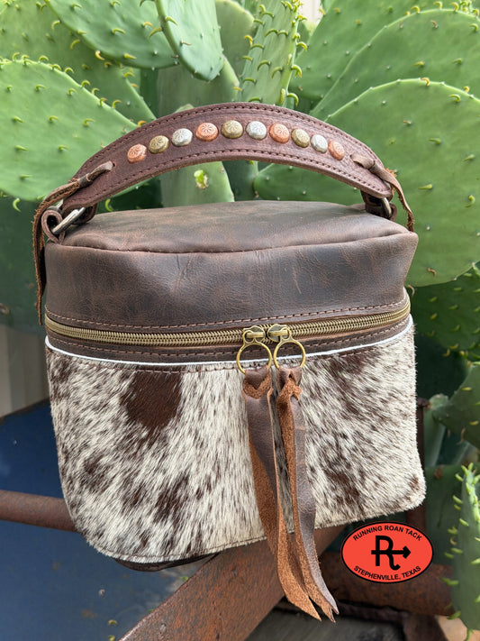 Train Case in Brown Leather with Hair On Cowhide for Makeup, Toiletries, etc traincase06012026-11