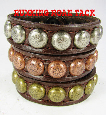 Stackable Set of Brown Bracelets with Dots